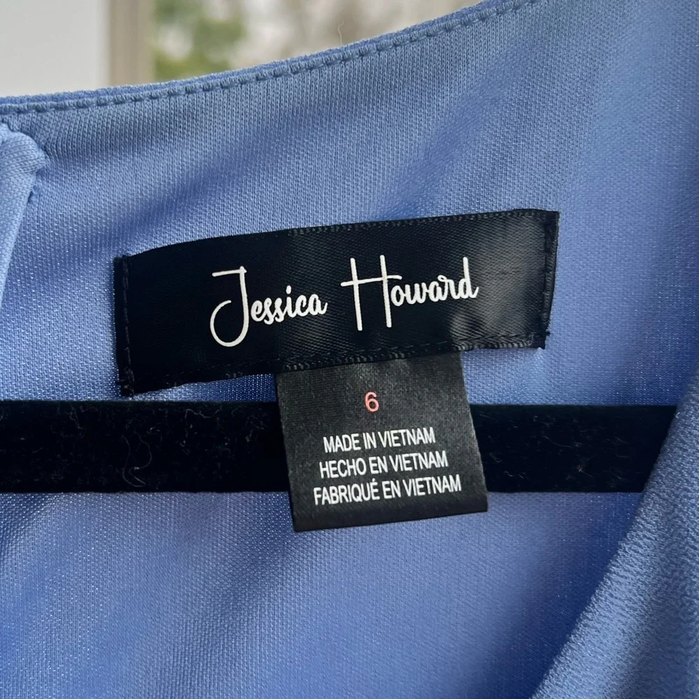 🆕 Jessica Howard Periwinkle Blue Midi Dress Size 6 Wedding Formal Bridesmaid - Picture 13 of 15